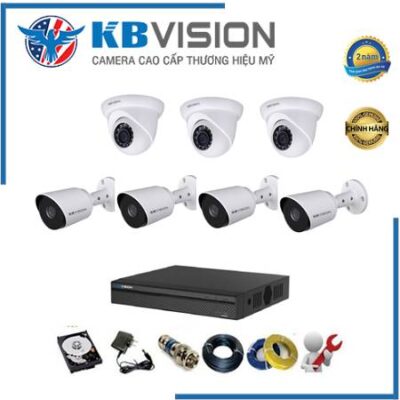 Trọn bộ 7 camera Kbvision Full HD
