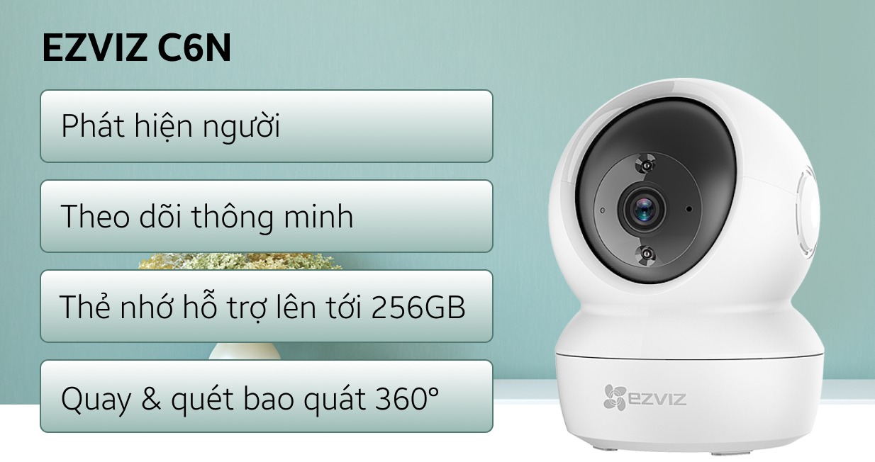 Ezviz C6N chính hãng bảo hành 2 năm, chiết khấu 30% Ezviz C6N chính hãng bảo hành 2 năm, chiết khấu 30%