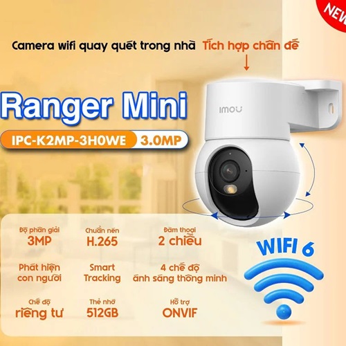 Camera WiFi IPC-K2MP-3H0WE quay quét trong nhà giá rẻ Camera WiFi IPC-K2MP-3H0WE quay quét trong nhà giá rẻ